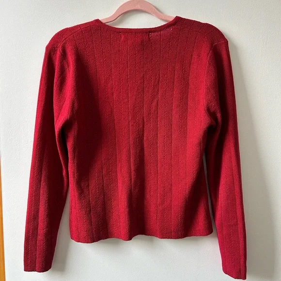 Red Ribbed Cardigan - Picture 2 of 3